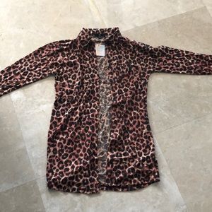 Missguided cheetah print button down